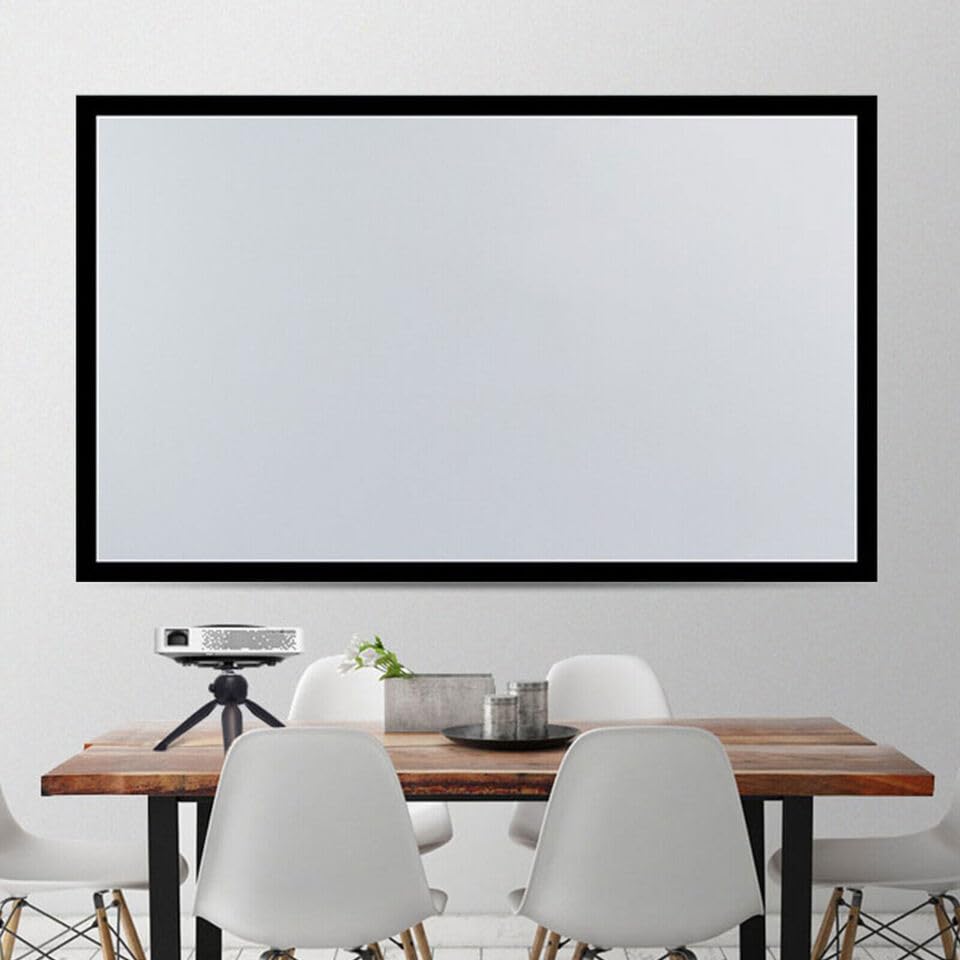 135 Inch Fixed Aluminum Frame Projection Screen, 16:9 HD Widescreen Projection Screen, Home Theater HD TV Movie Projection