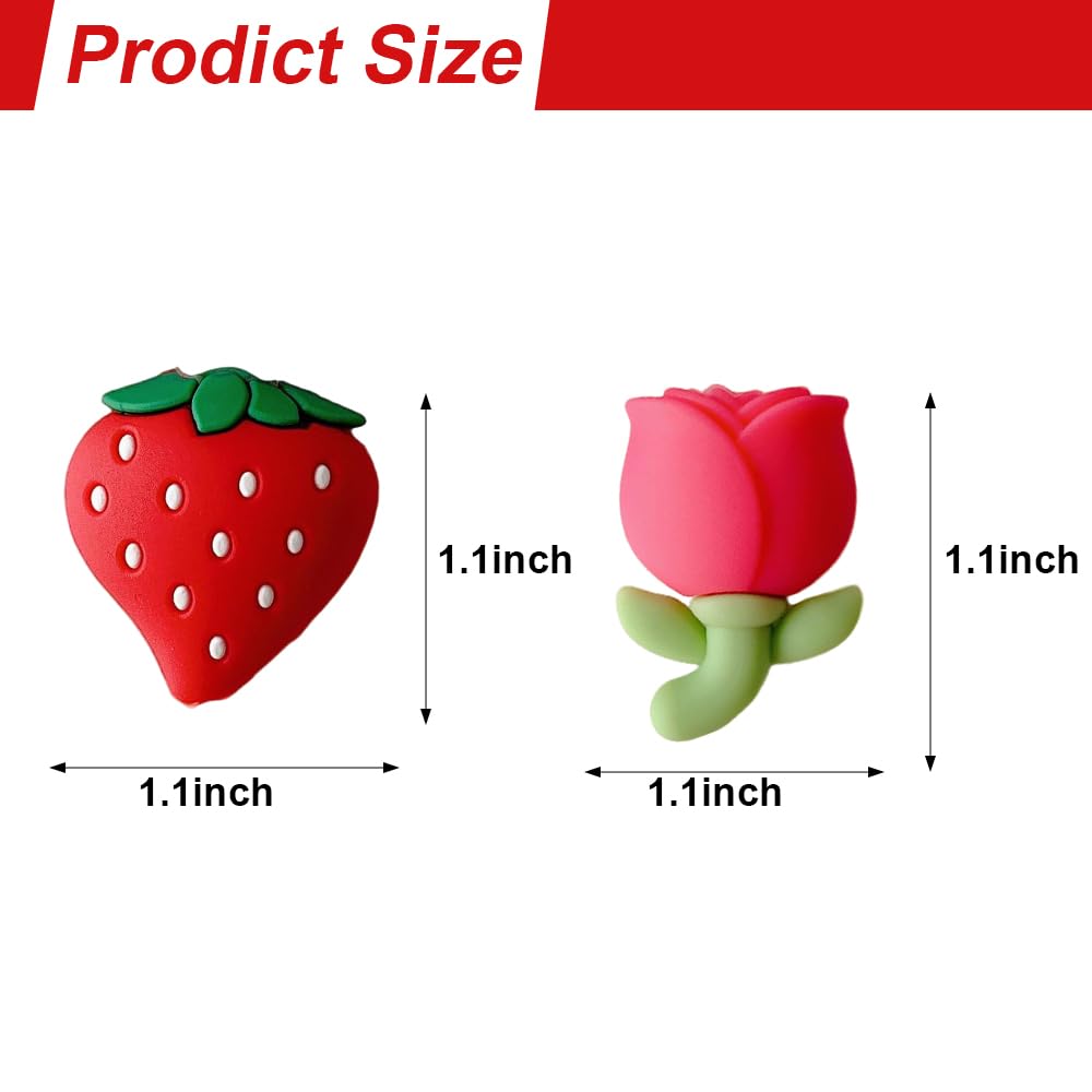 10pcs Flower Phone Charger Protector Cute Strawberry USB Charger Cable Protectors Mobile Phone Charger End Cord Protector for Most Cellphone Data