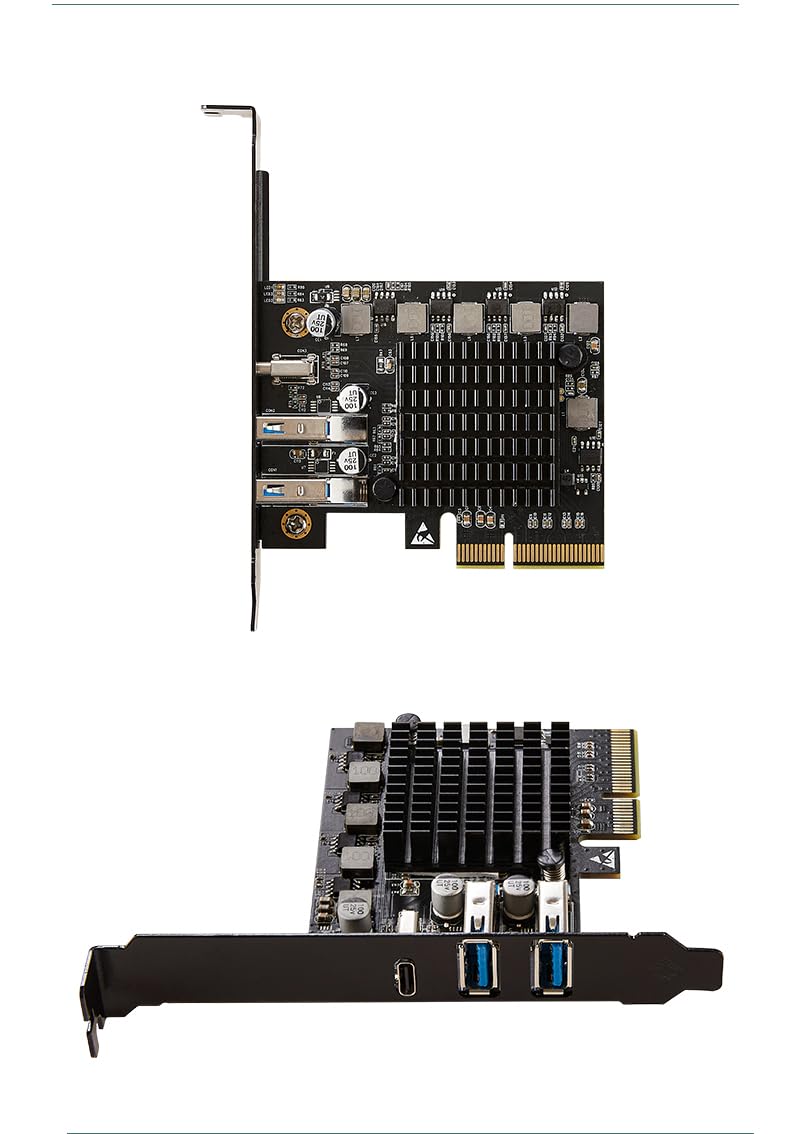 2 Port USB Type A 3.2 and Single Port USB-C 3.2 Gen 2x2 PCI-e Gen 3 x4 Expansion Card