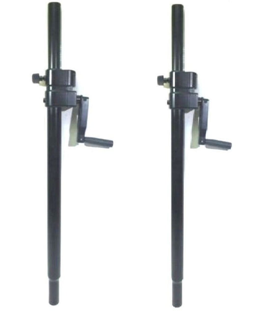 One (1) Pair LASE 101 Speaker Sub Pole Mount Crank System with folding hand crank.