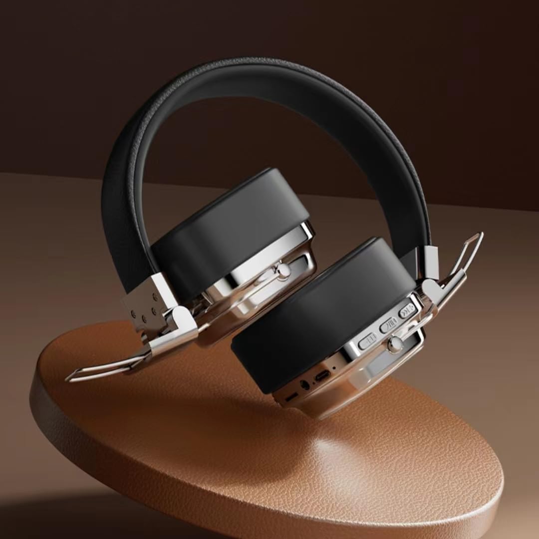 EXECCZO Wireless Bluetooth Headphones, Foldable HiFi Stereo Low Latency Pluggable Memory Card Suitable for Games Mobile Phones Table Pad Computers