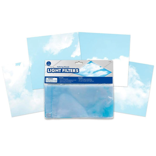 Educational Insights Fluorescent Light Covers 4-Pack: Calming Clouds - Ceiling Light Filters for Classroom, Office & Home, Overhead LED Shades