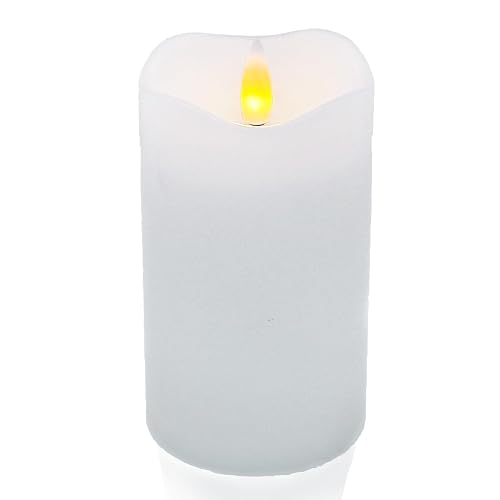 HVTDECOR Flameless LED Candles, Realistic Flickering Flame, Set of Multiple (White, 5 Inch)