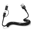 USB A to USB C & Lightning Cable - Support Apple Carplay & Android Auto Cable for iPhone 16/15/14/13/12/Android [MFi Certified] 3A Fast Charge & Data…