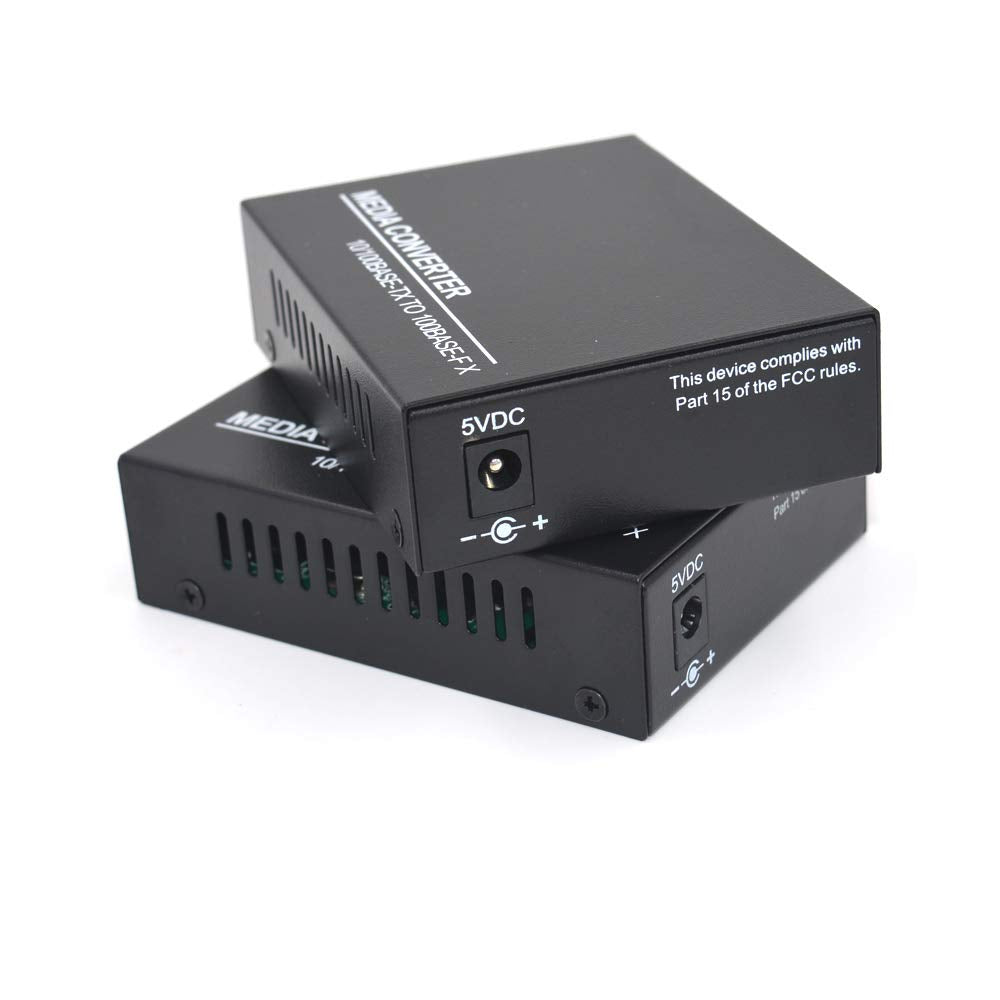 Primeda 10/100Mbps Ethernet Media Converters, Bi-Directional Single-Mode SC Fiber - A Pair of 10/100Base-TX to 100Base-FX up to 20Km(12.4mi)