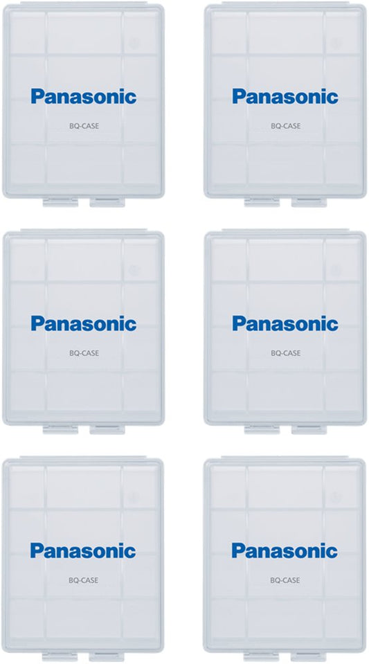 Panasonic BQ-CASE6SA Battery Storage Cases with 4AA or 5AAA Battery Capacity, 6 Pack