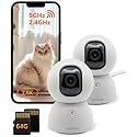 Sensforge 2.5K Indoor Pan-Tilt Dome Security Camera, 360° Coverage, AI Human & Pet Detection, Two-Way Talk, Dual-Band Wi-Fi (2.4G/5G), 64GB SD Card