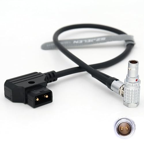 SZJELEN D-Tap to Right Angle 0B 2 Pin Male Power Cable for Teradek Bond SmallHD Monitor Z CAM E2 Camera DJI Ronin ARRI 60cm/23.6 inches (Dtap - Right