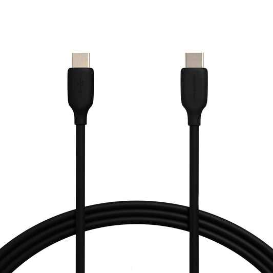 Amazon Basics USB-C to USB-C 2.0 Fast Charger Cable, 480Mbps Speed, USB-IF Certified, for Apple iPhone 16/15, iPad, Samsung Galaxy, Tablets, Laptops