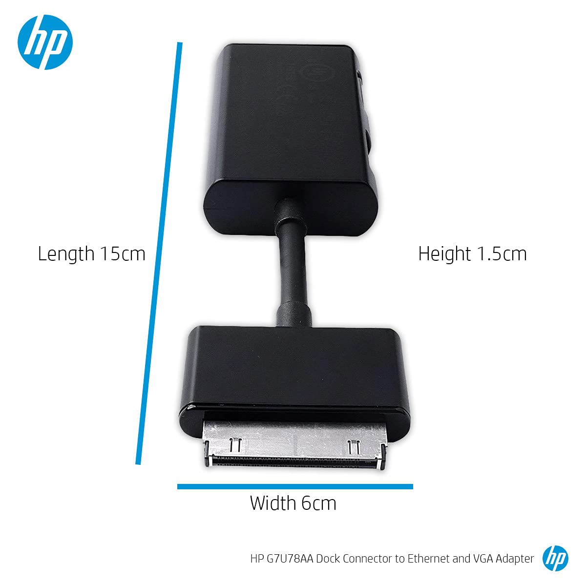 HP Dock Connector to Ethernet & VGA Adapter G7U78AA