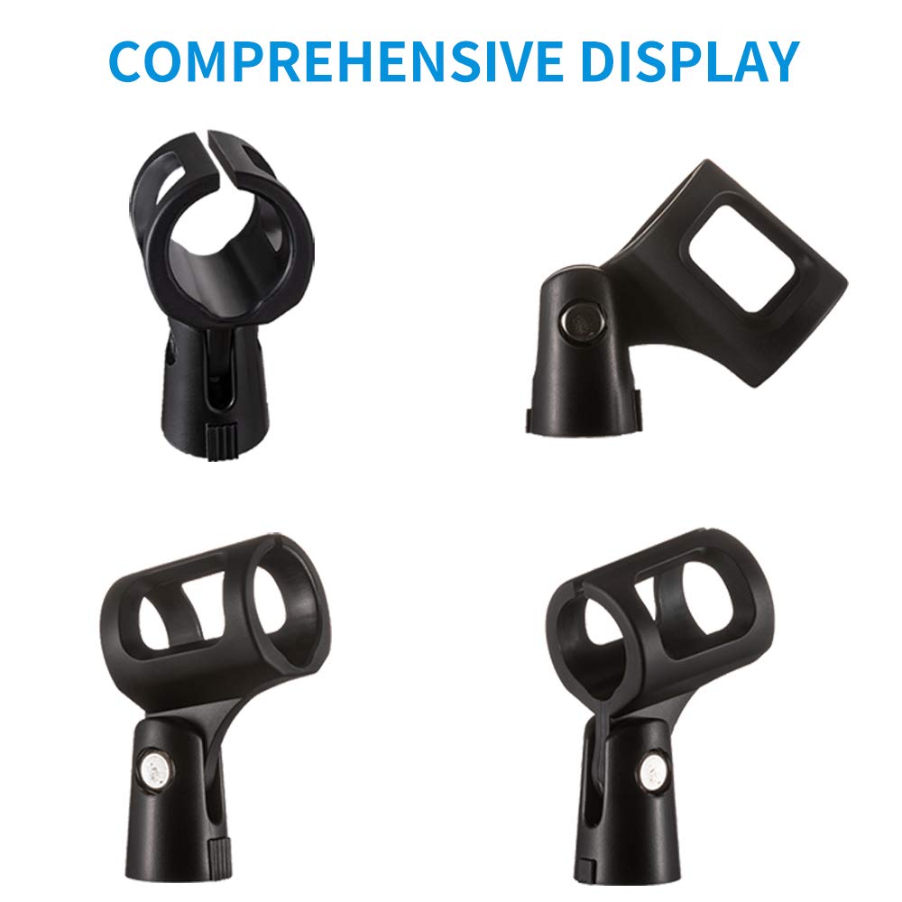 2-Pack LYRCRO Microphone Clip with 5/8" Male to 3/8" Female Adapter for Handheld Microphones Such as Shure Sm57 Sm58 AKG D5 SENNHEISER 835/845