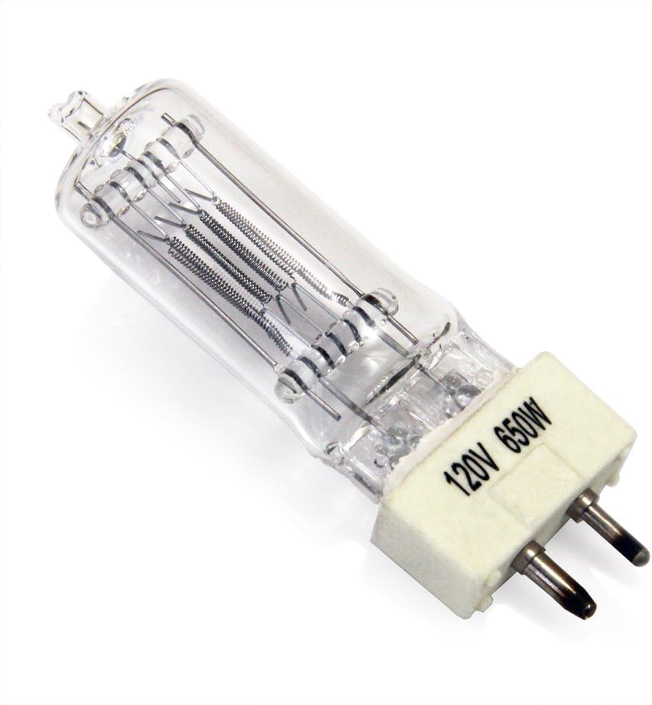 Tawelun FRK T7 120V 650W Bi-Pin Based Stage GY9.5 FRK 650W Halogen Lamp Bulb,T-7 Stage Studio Lamp,Clear，FRK 120V 650W Halogen lamp is Specially