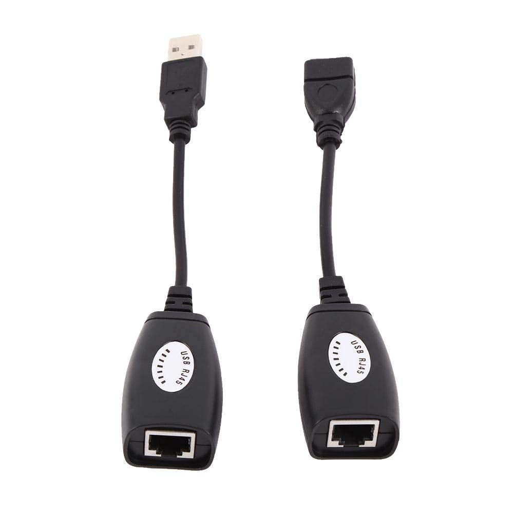 Zerone USB2.0 RJ45 Extension Adapter,Over Cat5/RJ45/Cat6 Ethernet USB Male/Female Extender Kit