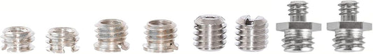 8 Pack Bushing/Male to Male Adapter Assortment 1/4" to 3/8" for Tripod Clamp, Plate, Head Desmond