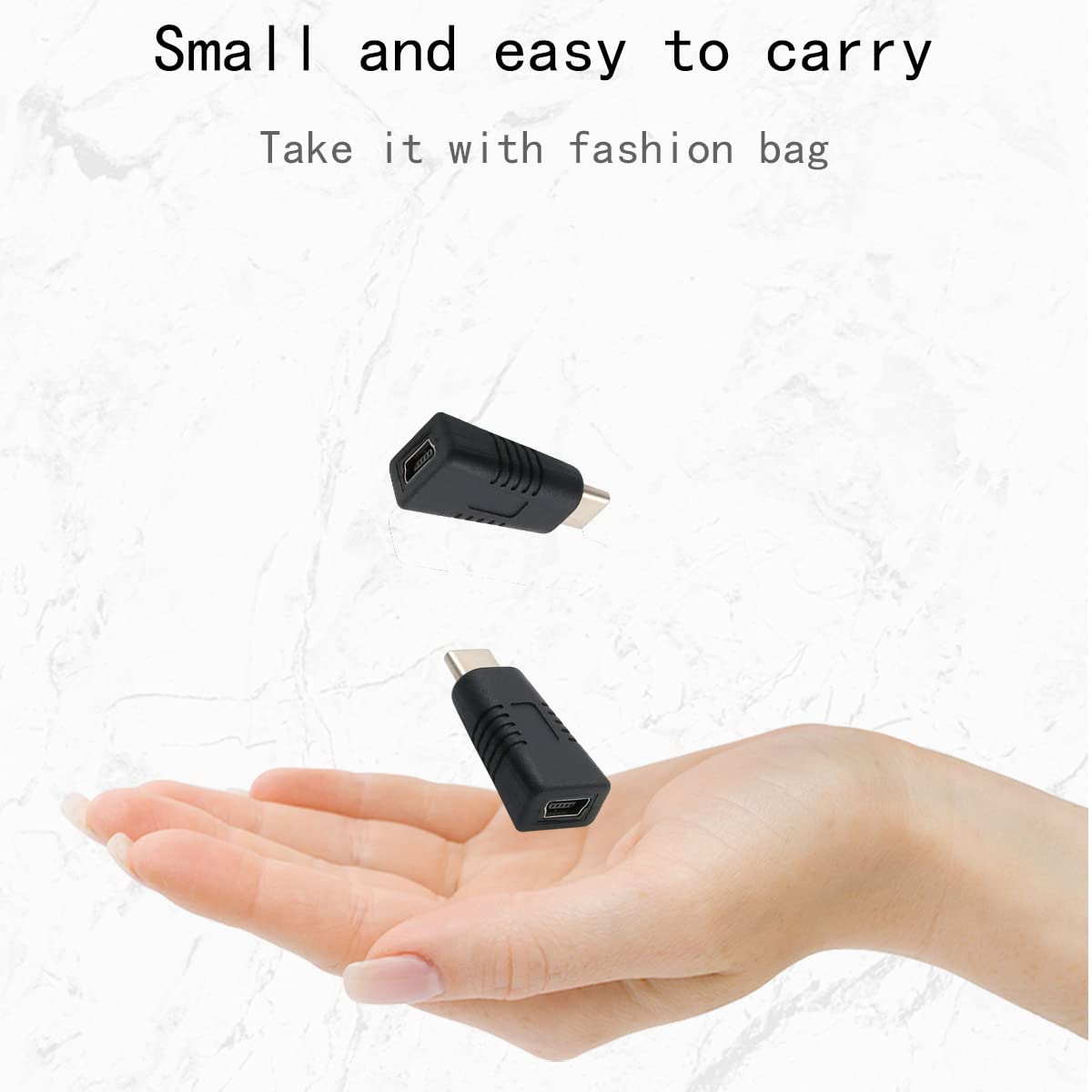 ZJKJHJY Type-C Male to Mini USB Female Adapter [2 Pack]