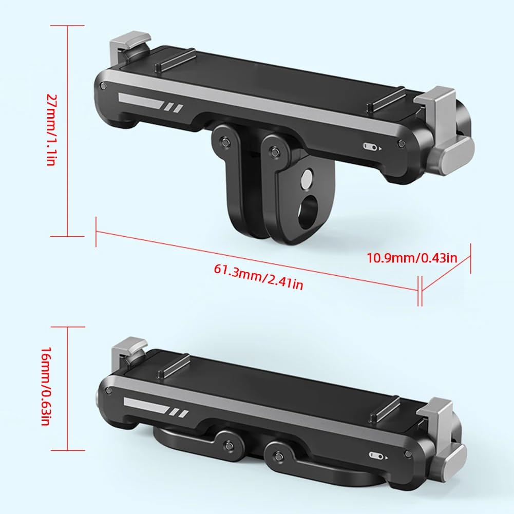 veetalee Quick Release Mount Magnetic for Insta360 GO 3 / GO 3S, Adapter Bracket Parts Shockproof Quick Release Adapter Mount Brackets 2 Claws 1/4