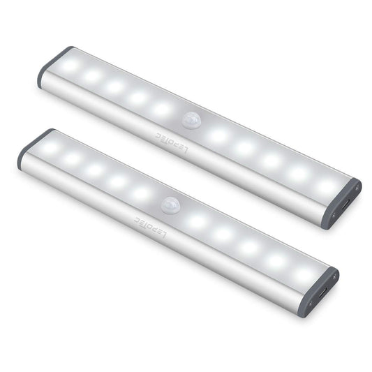 Wireless Motion Sensor Cabinet Lights 10-LED USB Rechargeable Closet Lights LED Under Cabinet Lighting