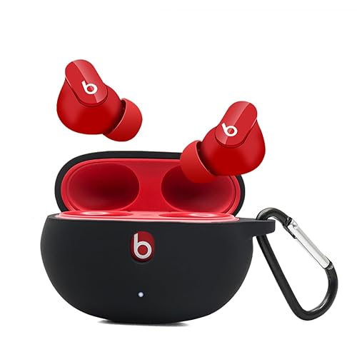 Claiol Silicone Case for Beats Studio Buds 2021/2023, Premium Shockproof Silicone New Beats Studio Buds Case Cover with Keychain. (Black)