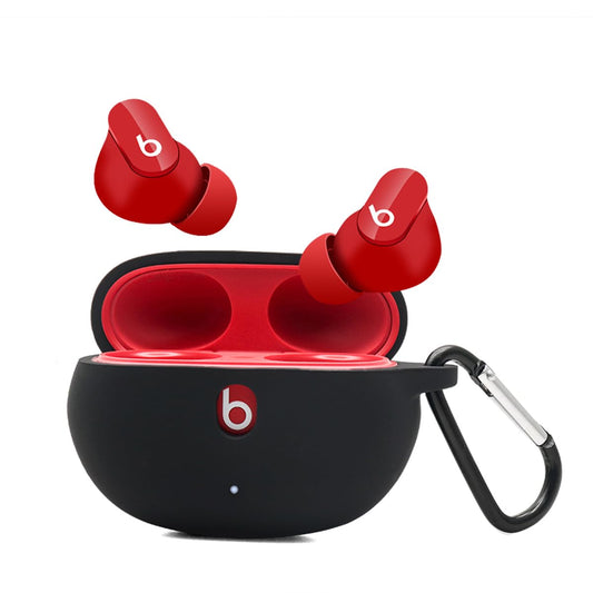 Claiol Silicone Case for Beats Studio Buds 2021/2023, Premium Shockproof Silicone New Beats Studio Buds Case Cover with Keychain. (Black)