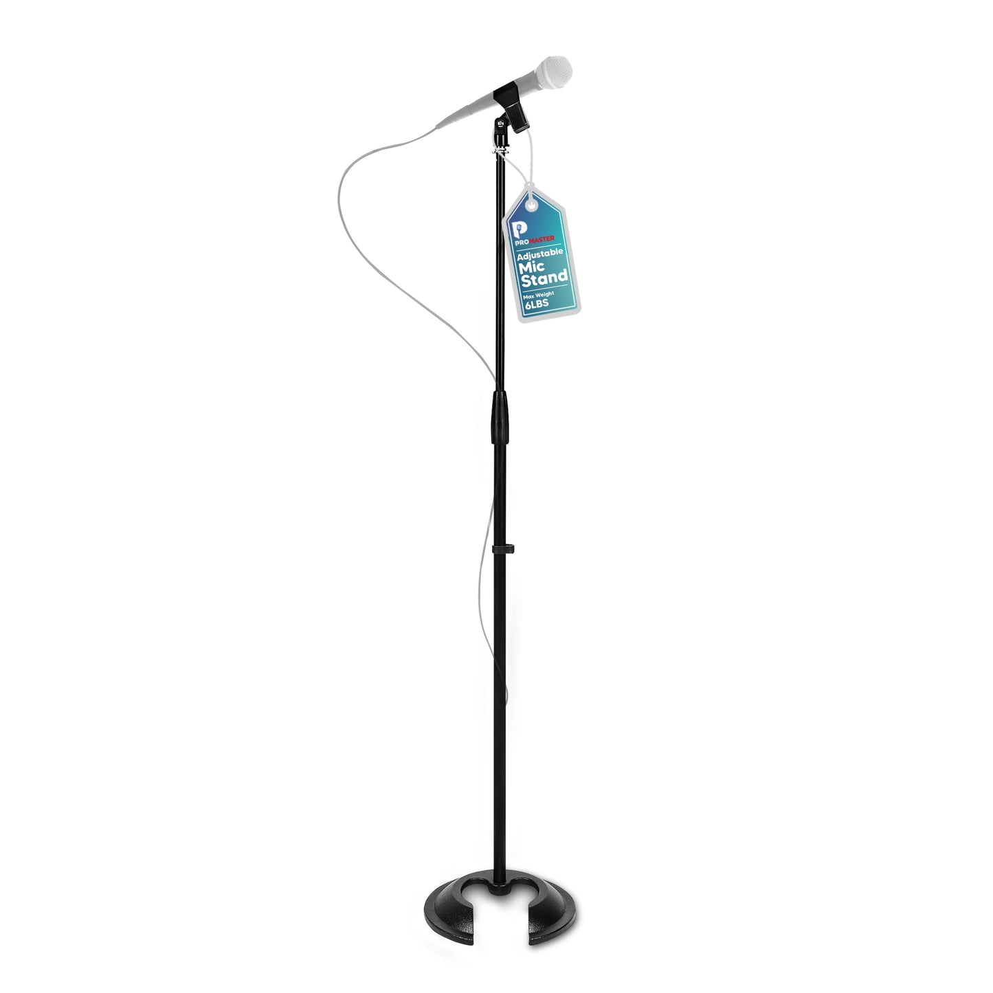The Promaster Round Base Microphone Stand - Portable and Adjustable with Universal Compatibility, Studio-Quality Metal Mic Mount Floor Stand with