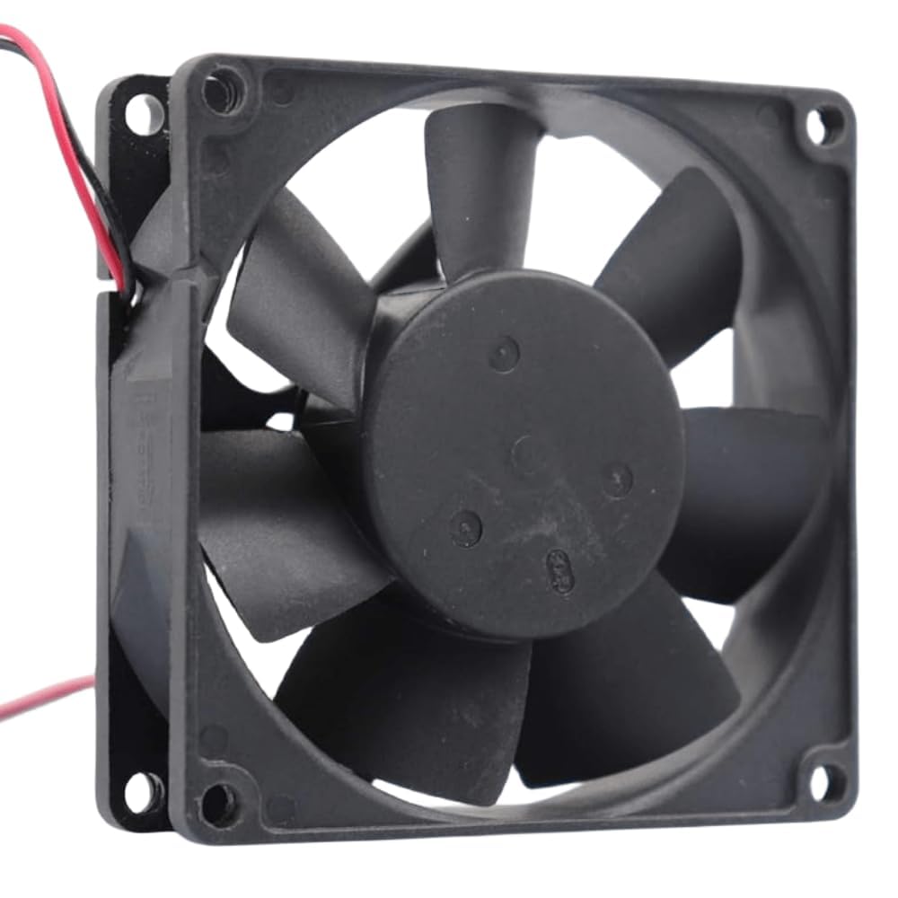 D80BH-12 12V 0.30A 80MM Fan - 8CM 8025 2-Wire Cooling Fan, Black