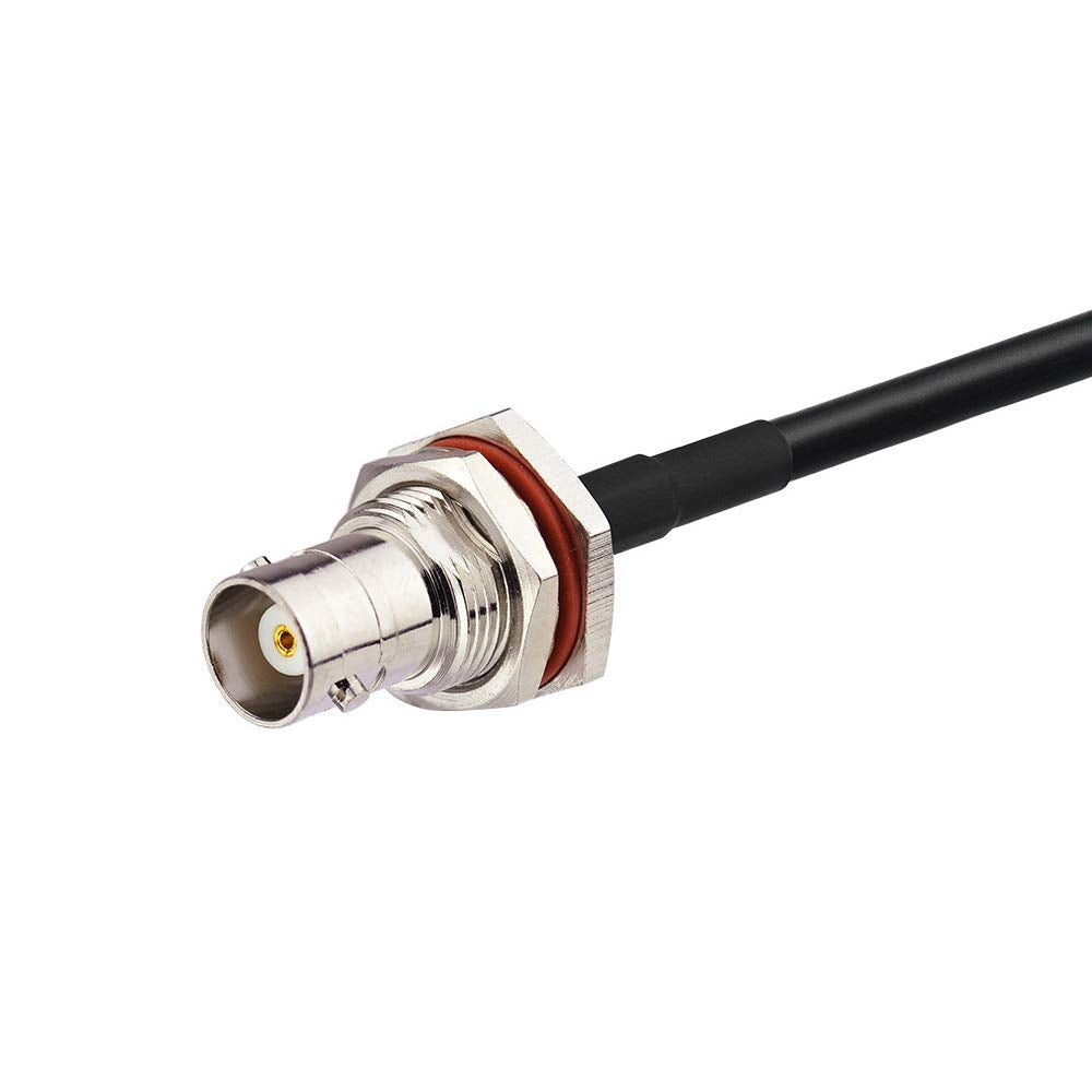Bingfu BNC Male to Female Bulkhead Mount RG58 Coax Jumper Cable 2m 6.5 feet for Wireless Microphone System Receiver Amateur Mobile CB Radio UHF VHF
