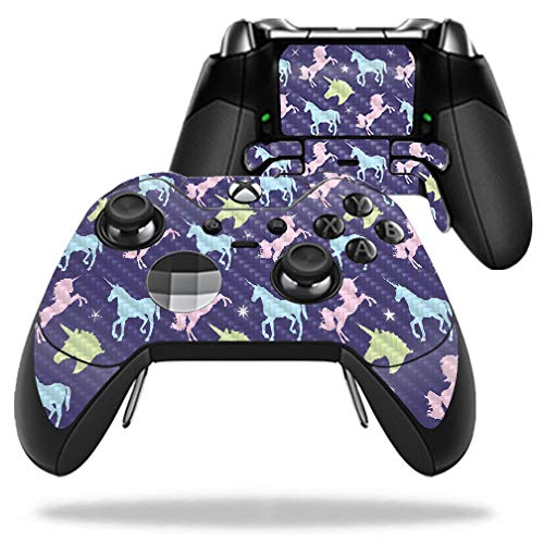 MightySkins Carbon Fiber Skin for Microsoft Xbox One Elite Controller - Unicorn Dream | Protective, Durable Textured Carbon Fiber Finish | Easy
