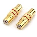NANYI RCA Female to RCA Female Interconnect Coupler Adapter, with Gold Plated Housing for Mixer Amplifiers Cable link-2pack