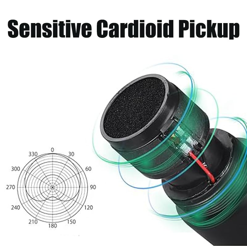 HUACAM Wireless Microphones, Dual Handheld Dynamic Wireless Mic for Karaoke, Wedding, DJ, Party, Speech, Church, Class, PA System, 200ft, Gray & Red