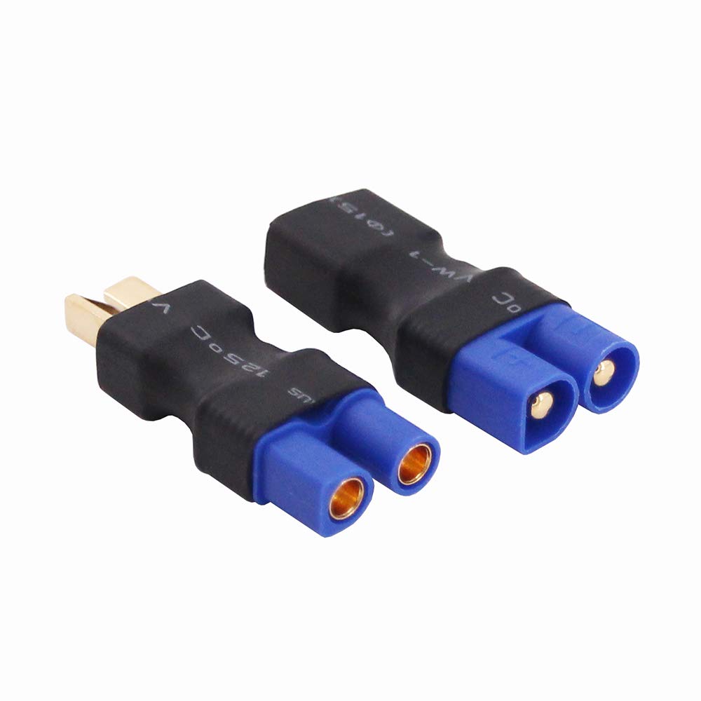 OliRC 4pcs No Wires Connector: T-Plug Style to EC3 Male Female Connector Adapter(C157-4)