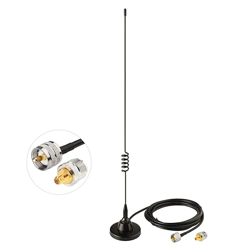 Bingfu Vehicle Car Mobile Ham Radio Antenna Dual Band VHF UHF 136-174MHz 400-520MHz Magnetic Base PL259 Male Antenna for BTECH ICOM Midland Yaesu TYT