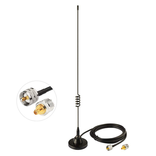Bingfu Vehicle Car Mobile Ham Radio Antenna Dual Band VHF UHF 136-174MHz 400-520MHz Magnetic Base PL259 Male Antenna for BTECH ICOM Midland Yaesu TYT