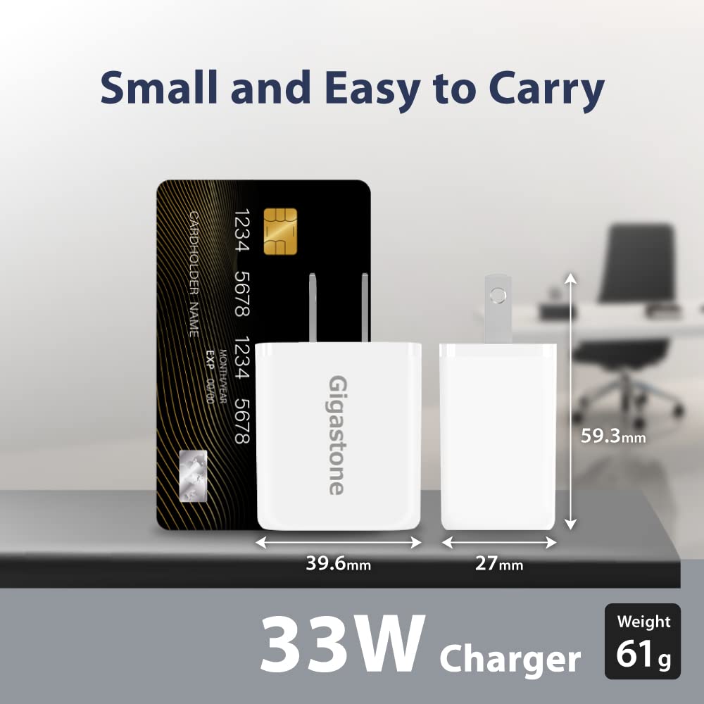 Gigastone 30W USB C Charger 2-Pack Power Essential PPS 33W Fast Charger Compact USB C Power Adapter Rapid Charging Compatible iPhone 16/15/14/Pro