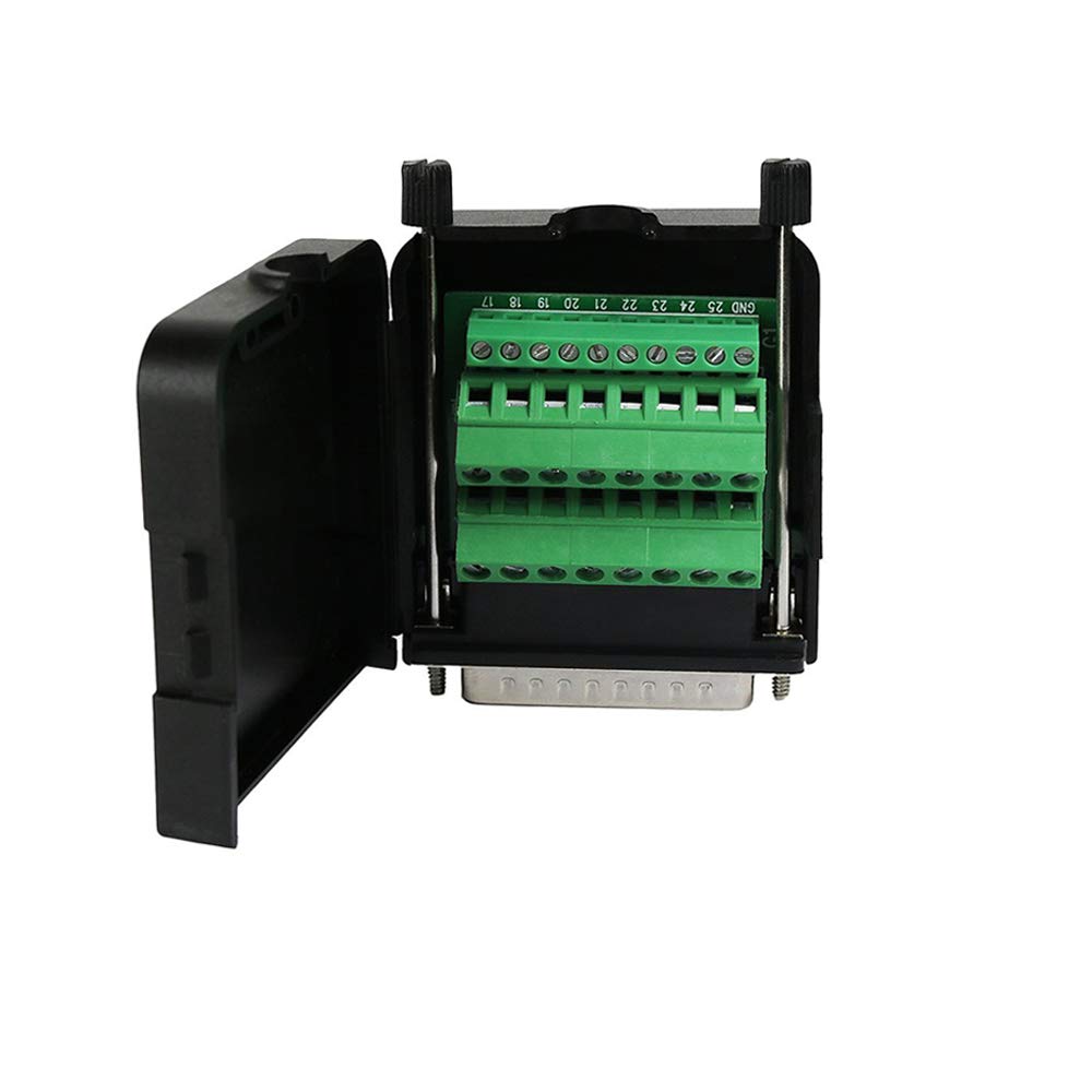 TwinkleBay DB25 Connector to Wiring Terminal Db25 Breakout Board Solder-Free with Case (Male Adapter x1, Female Adapter x1)