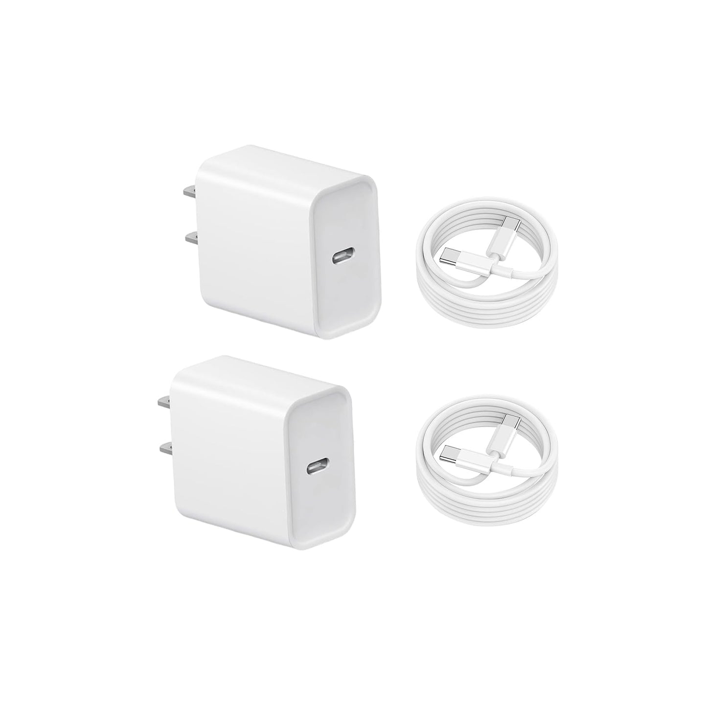 i Phone16/15 Fast Charger,2 Pack Type C Wall Charger Block with 6FT Cable for iPhone 16/15 Pro Max,AirPods Pro,iPad Pro (6FT Cable)