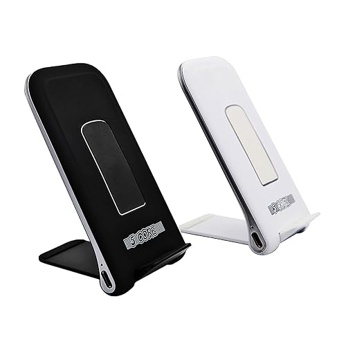5 Core Fast Wireless Charging Stand 10W 2PCS w Adaptive Sleep Friendly Light Compatible with Smartphones - CDKW03