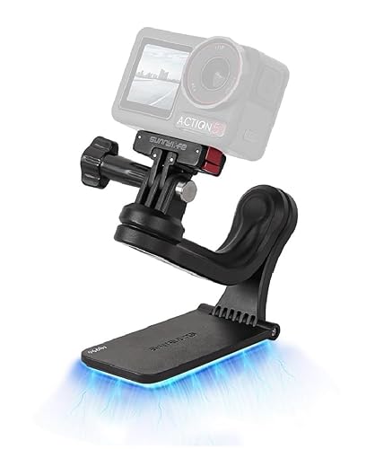 Magnetic Camera Mount for Action Camera, Strong Magnetic Base with 360° Ball Head, Built-in 8 Magnets, Compatible for GoPro Hero, DJI Osmo Action