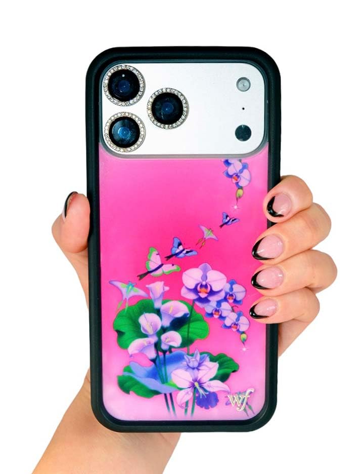 Wildflower Cases - Compatible with iPhone 14 | Protective Black Bumper, 6.5ft Drop Test Certified, Women Owned Small Business | Butterfly Dreams