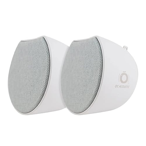 OC Acoustic Newport Plug-in Bluetooth Speakers - Pair (Light Gray/White)
