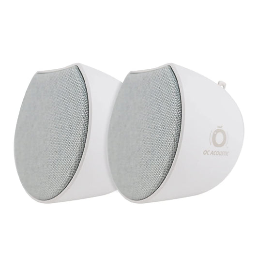 OC Acoustic Newport Plug-in Bluetooth Speakers - Pair (Light Gray/White)