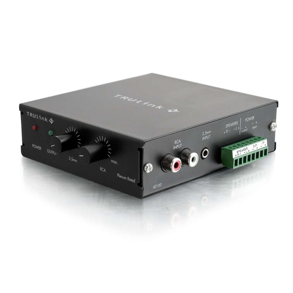 C2G Legrand Audio Amplifier, Black Audio Component Amplifier with External Volume Control, TAA Compliant Amp, Compact Amplifier, 4.65 x 5 x 1.34
