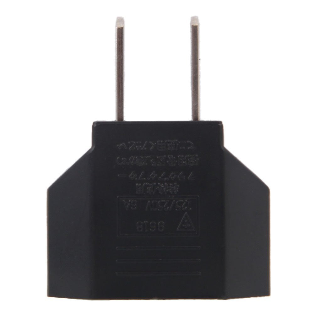 ANRANK E-U1009618AK EU Europe to US USA Travel Power Plug Adapter Converter (Black, 2-Pack)