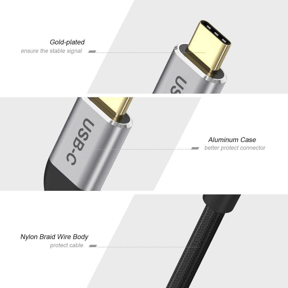 QGeeM USB C to HDMI Adapter 4K Cable, USB Type-C to HDMI Adapter [Thunderbolt 3/4] HDMI for Laptop MacBook Pro/Air, iPhone 15 16 17 Pro max, Dell XPS