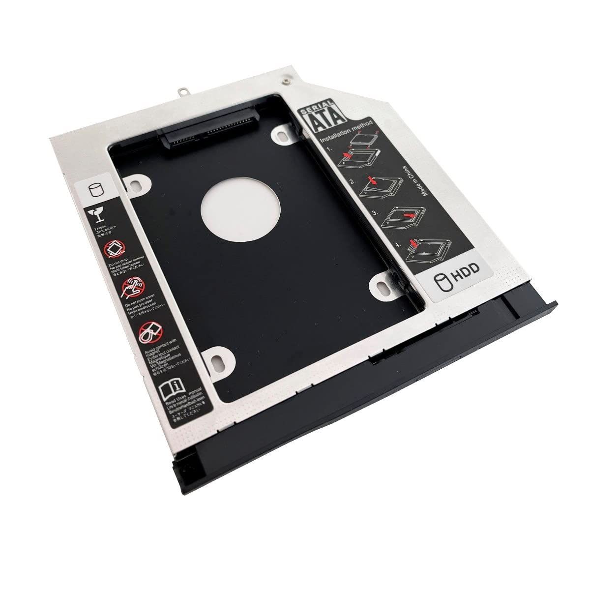 2nd HDD SSD Hard Drive Optical Frame Caddy Tray for Lenovo B40-30 B40-35 B40-40 B40-45 B40-50 B40-70 B40-80 with Bezel Front Panel Faceplate Metal