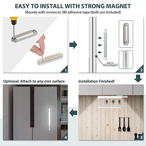 Alivation 48 LED Closet Light Motion Activated, T401 Led Under Cabinet Lighting Battery Operated Light, Rechargeable Large 4500 mah Battery Powered