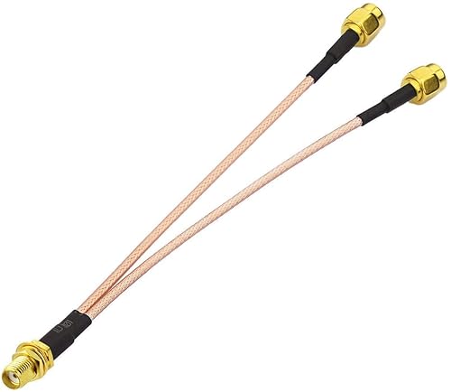 BINGFU 4G LTE Antenna Adapter Splitter Cable SMA Female to Dual SMA Male Cable 15cm 6 inch Compatible with 4G LTE Wireless Router CPE Hotspot Cellular