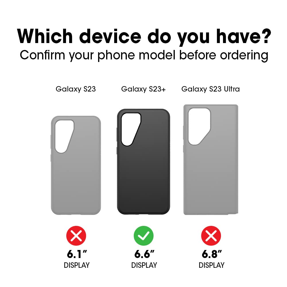 OtterBox Galaxy S23+ Symmetry Series Case - Stardust (Clear/Glitter), Ultra-Sleek, Wireless Charging Compatible, Raised Edges Protect Camera & Screen