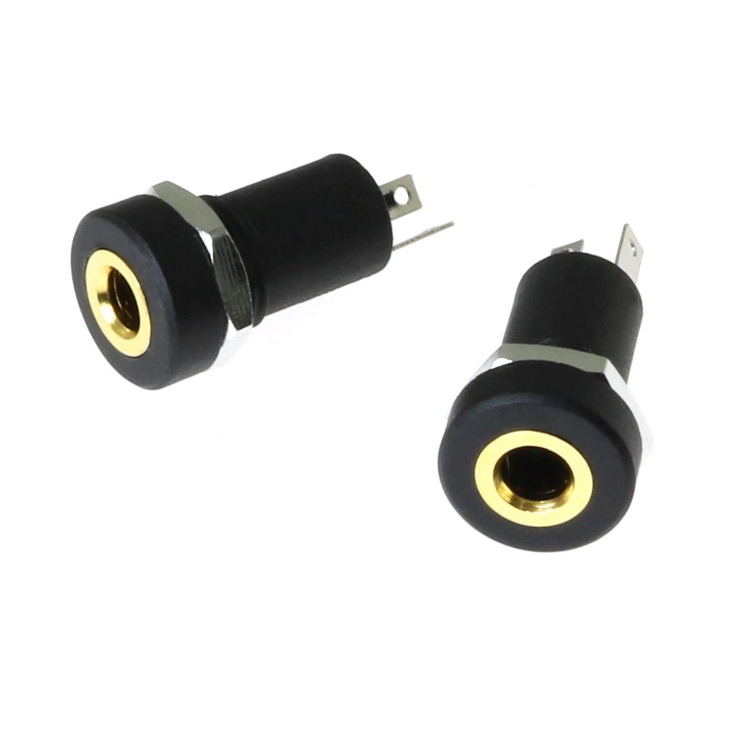 BLLNDX 3.5mm Stereo Panel Mount Jack 2PCS 3.5mm 1/8Inch Mini Female Stereo Panel Mount Solder Headphone Socket Connector