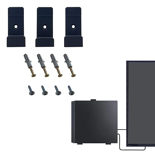 Onyehn Wall Mount Holder(Carbon Fiber) on Wall for PS4 Slim Console with Screws Mount Behind TV