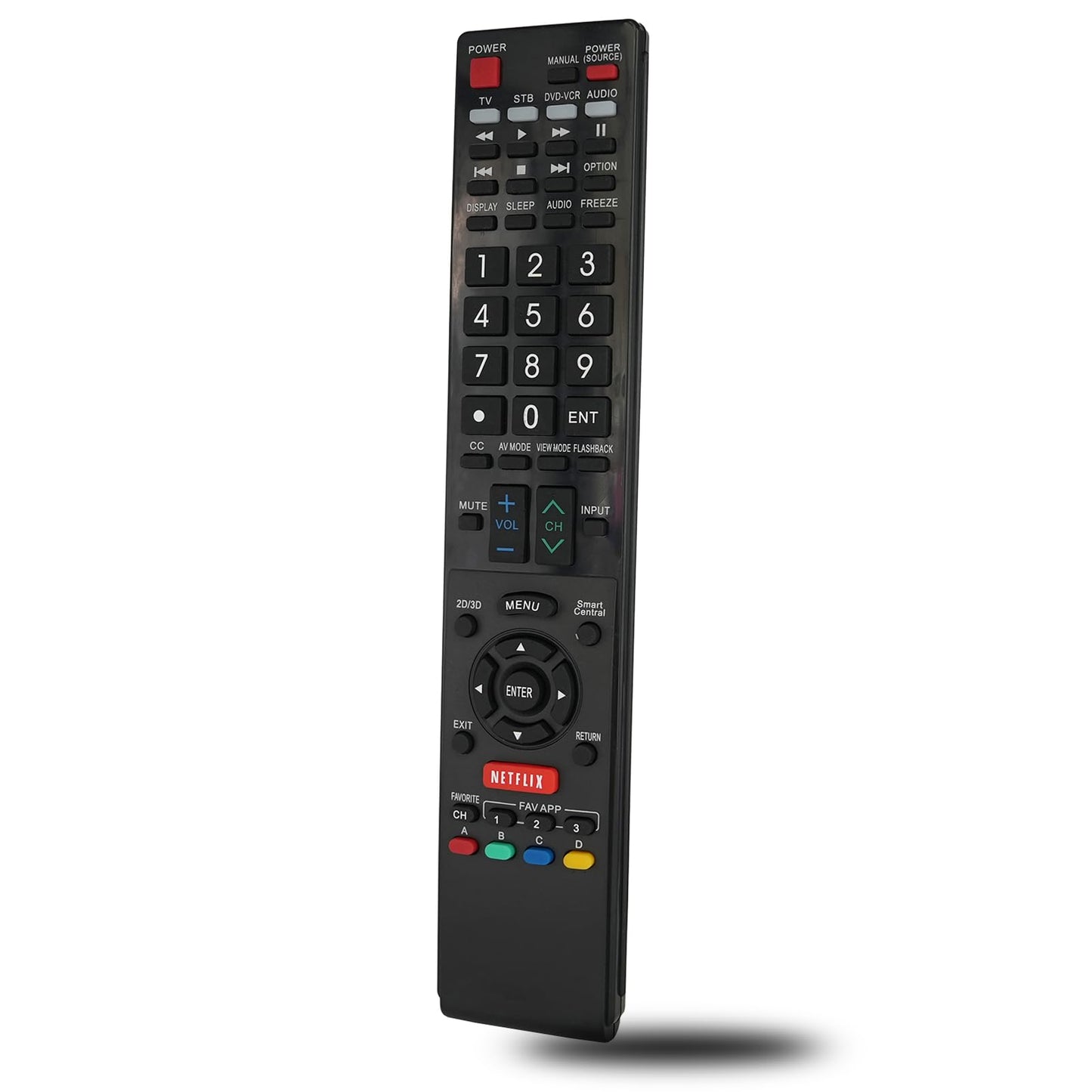 Replaced Remote Control Compatible for Sharp LC-60LE755U LC-60LE640U LC-46LE832U LC60LE820 LC-46LE835 LC-40LE830U AQUOS LED LCD HD TV with Netflix 3D